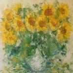 Slunečnice v bílé váze / Bouquet of Sunflowers in the White Vase